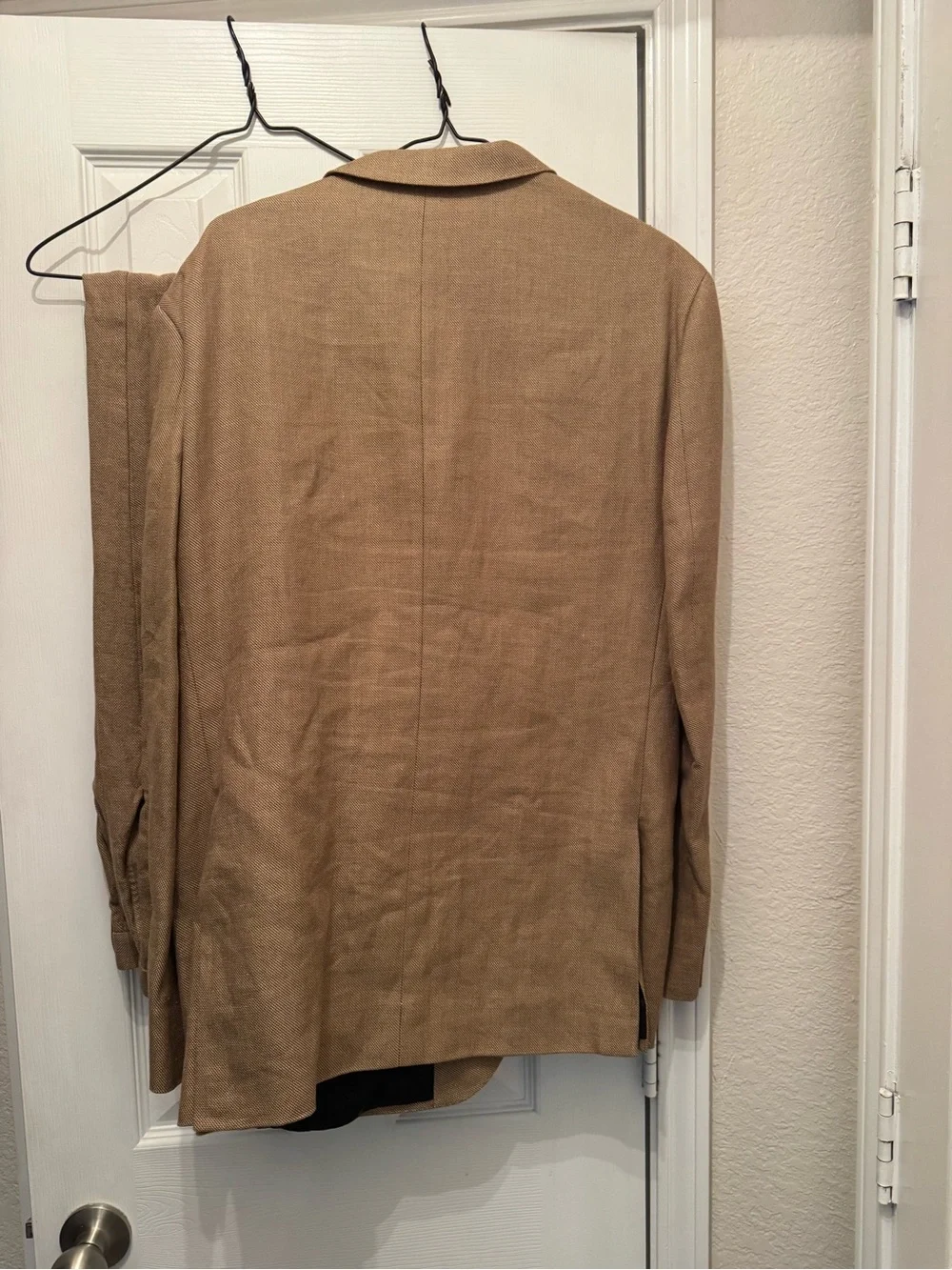 J.Crew Ludlow Men’s Brown Linen Suit 46R W40 L32 + Garment Bag